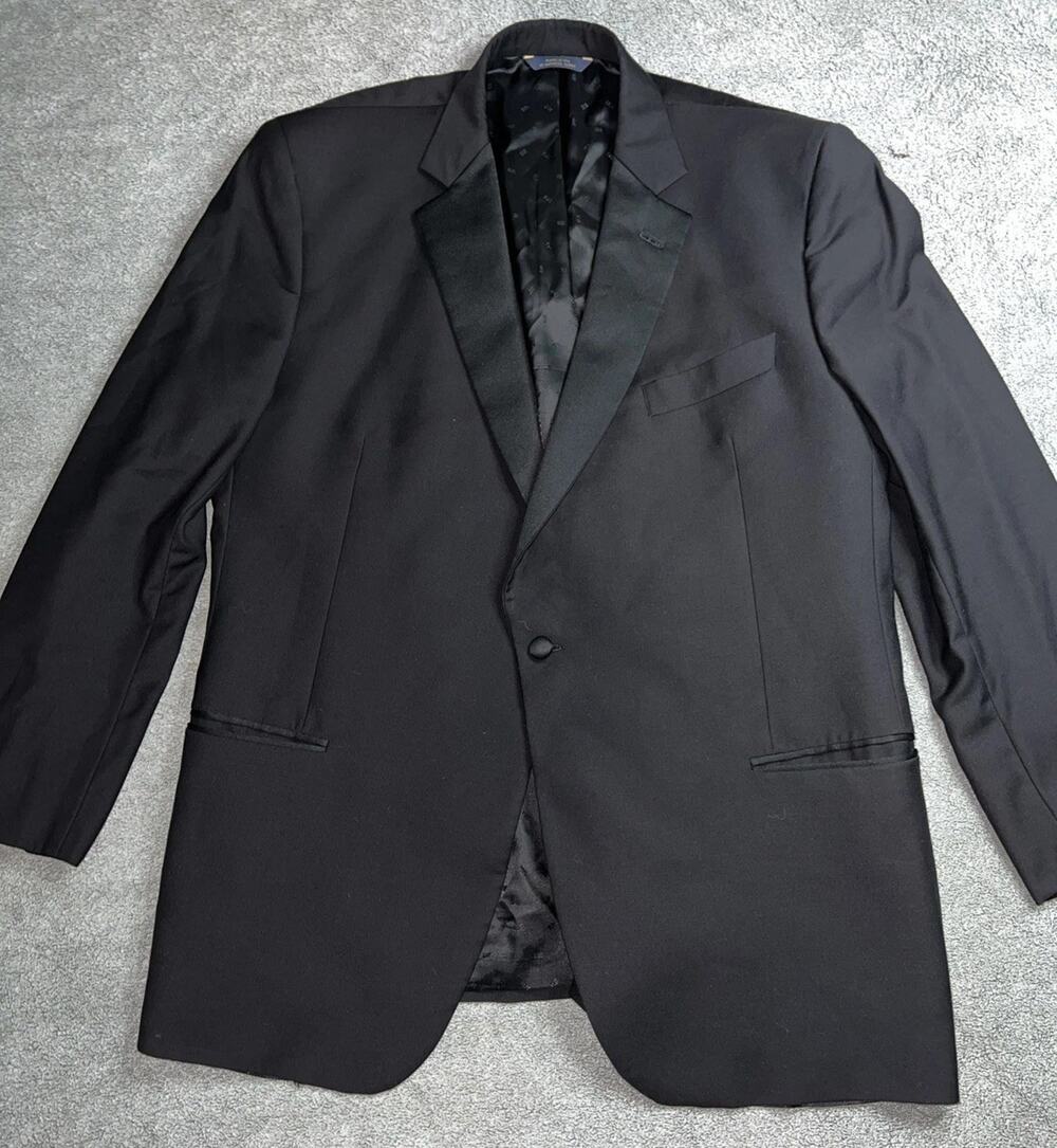 Brooks Brothers Fitzgerald 1818 Suit Jacket 100% Premium Wool Black Men’s 48R/42